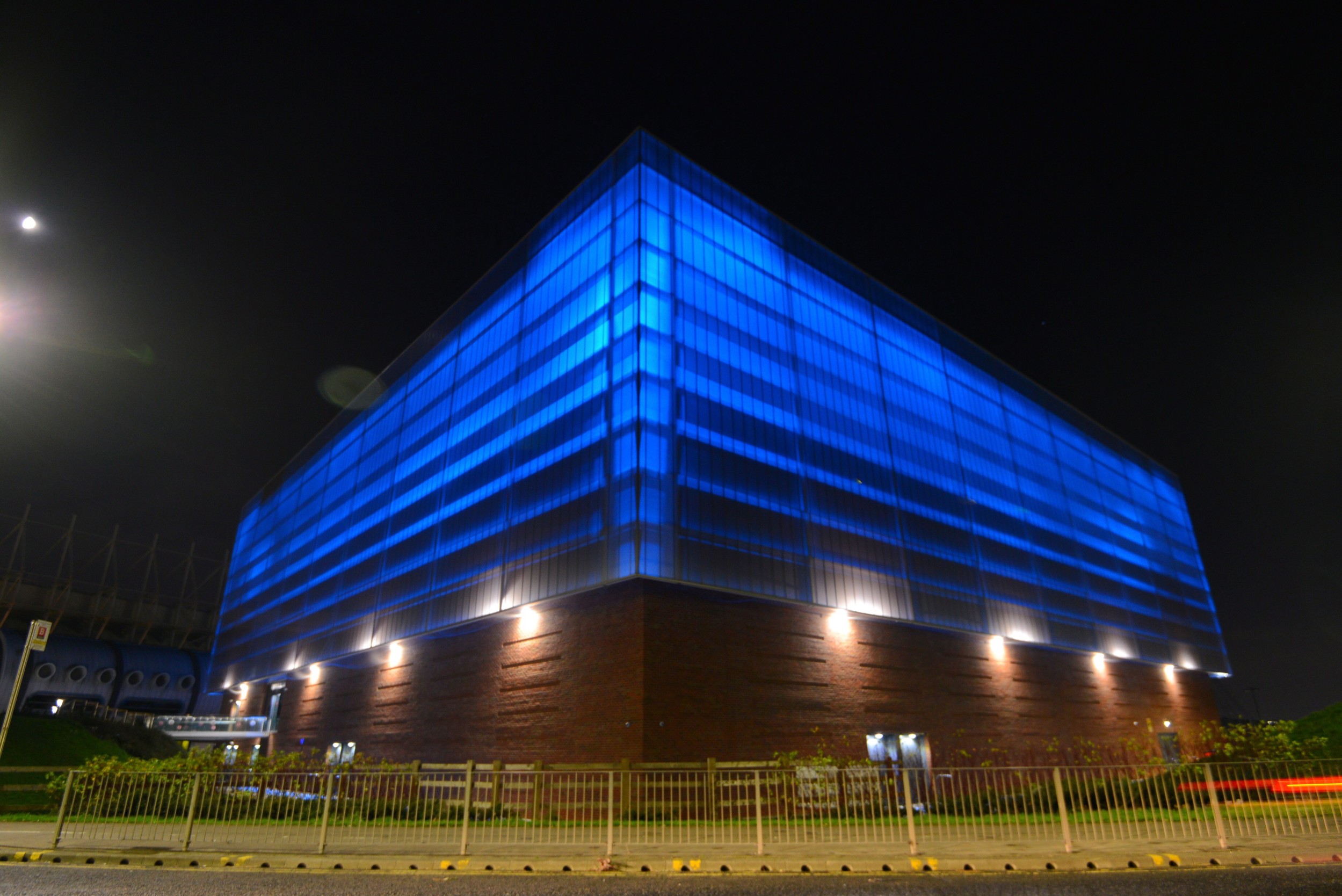 The Beacon of Light lit up in blue on a previous occasion..jpg