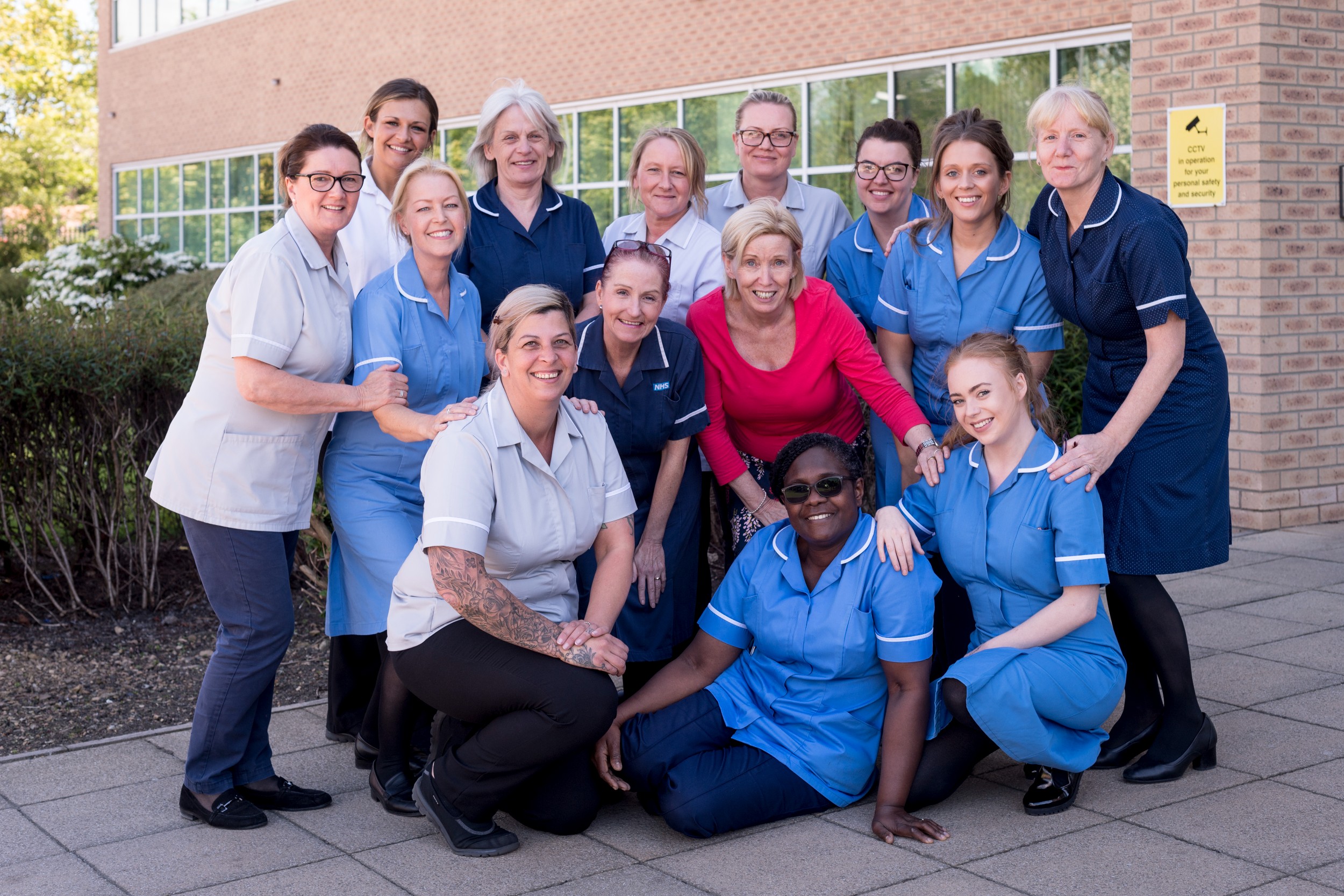 Staff nurse using laptop