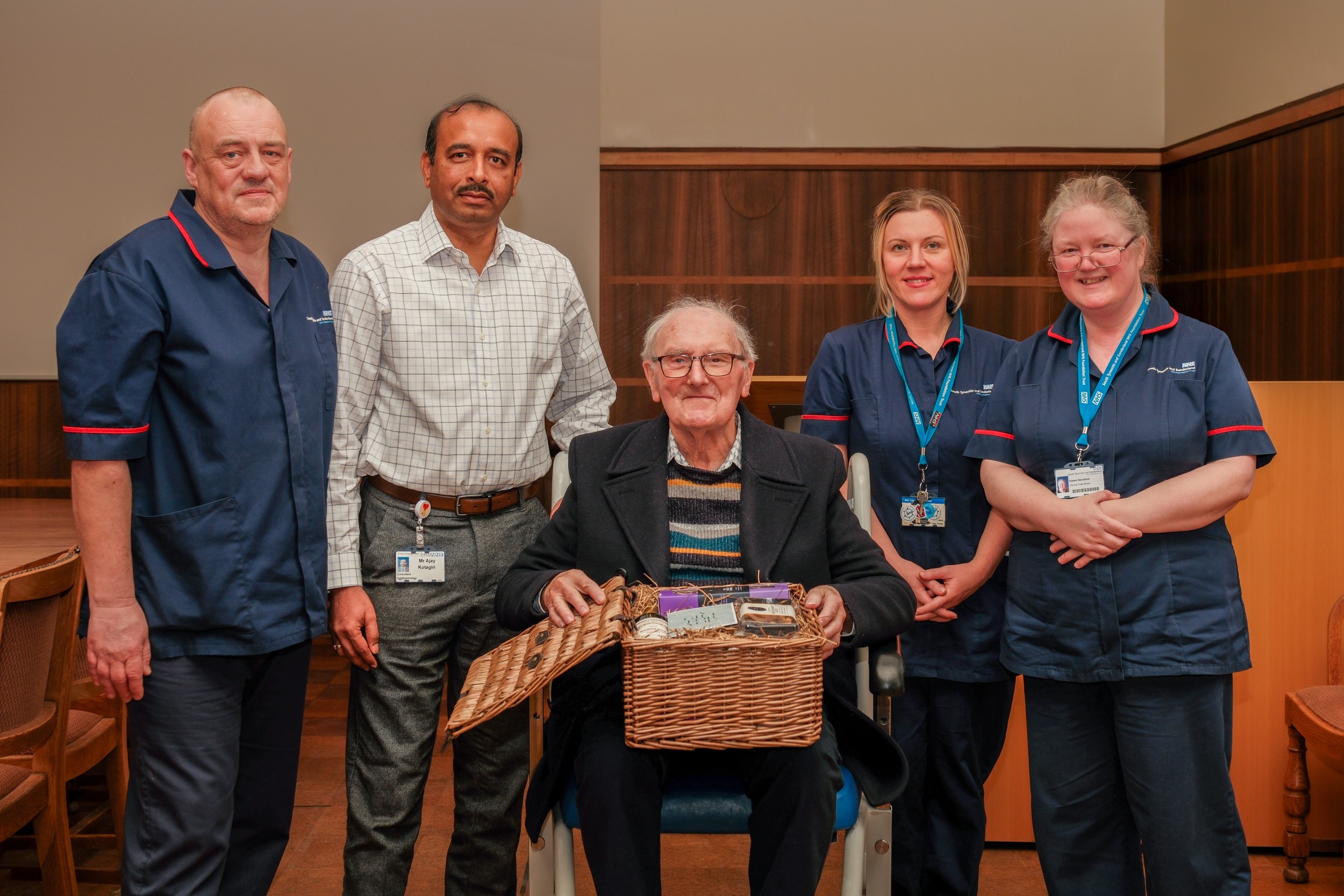 Charles Smith with Sunderland Eye Infirmary colleagues Steve Dodds, Ajay Kotagiri, Michelle Young and Karen Davidson..jpg
