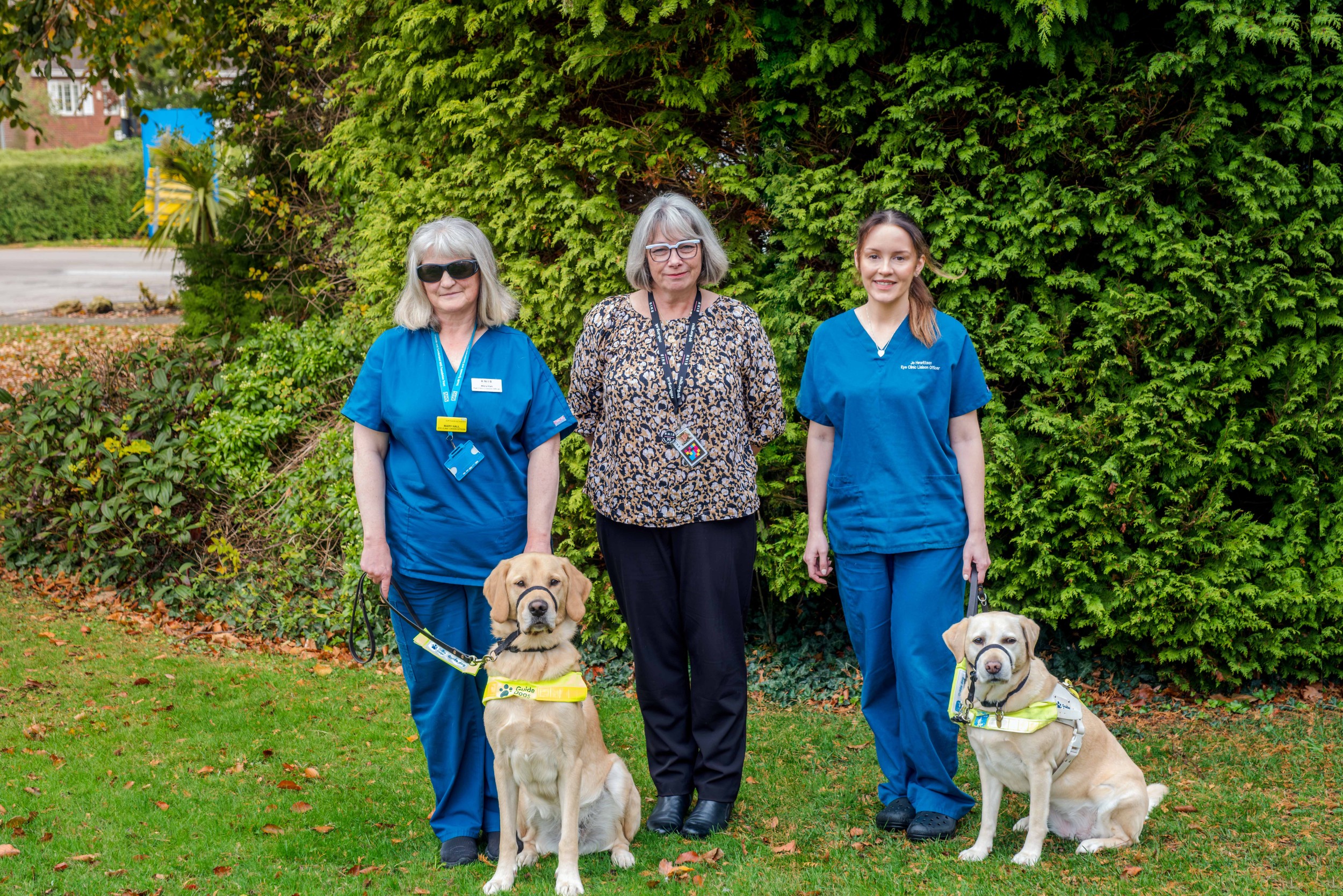 L-R Mary Hall (ECLO), Zoom (Guide Dog), Cathie Burke, Jo Hewitson (ECLO) and Rosie (Guide Dog).jpg